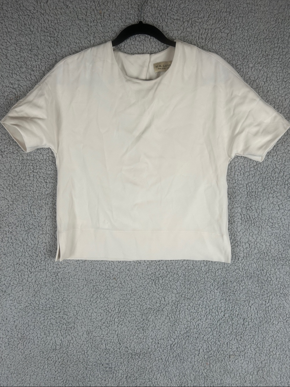 M.M. LAFLEUR Short Sleeve Crew Neck Oatmeal  Top Size XS